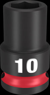 Milwaukee SHOCKWAVE Impact Duty Series 49-66-6134 Shallow Impact Socket, 10 mm Socket, 3/8 in Drive, Square Drive